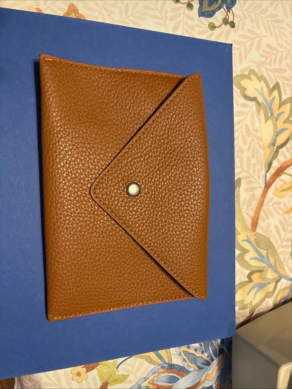 Women’s Brown Leather Envelope Wallet Clutch